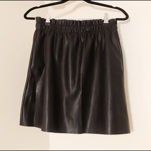ZARA Black Faux Leather Skirt